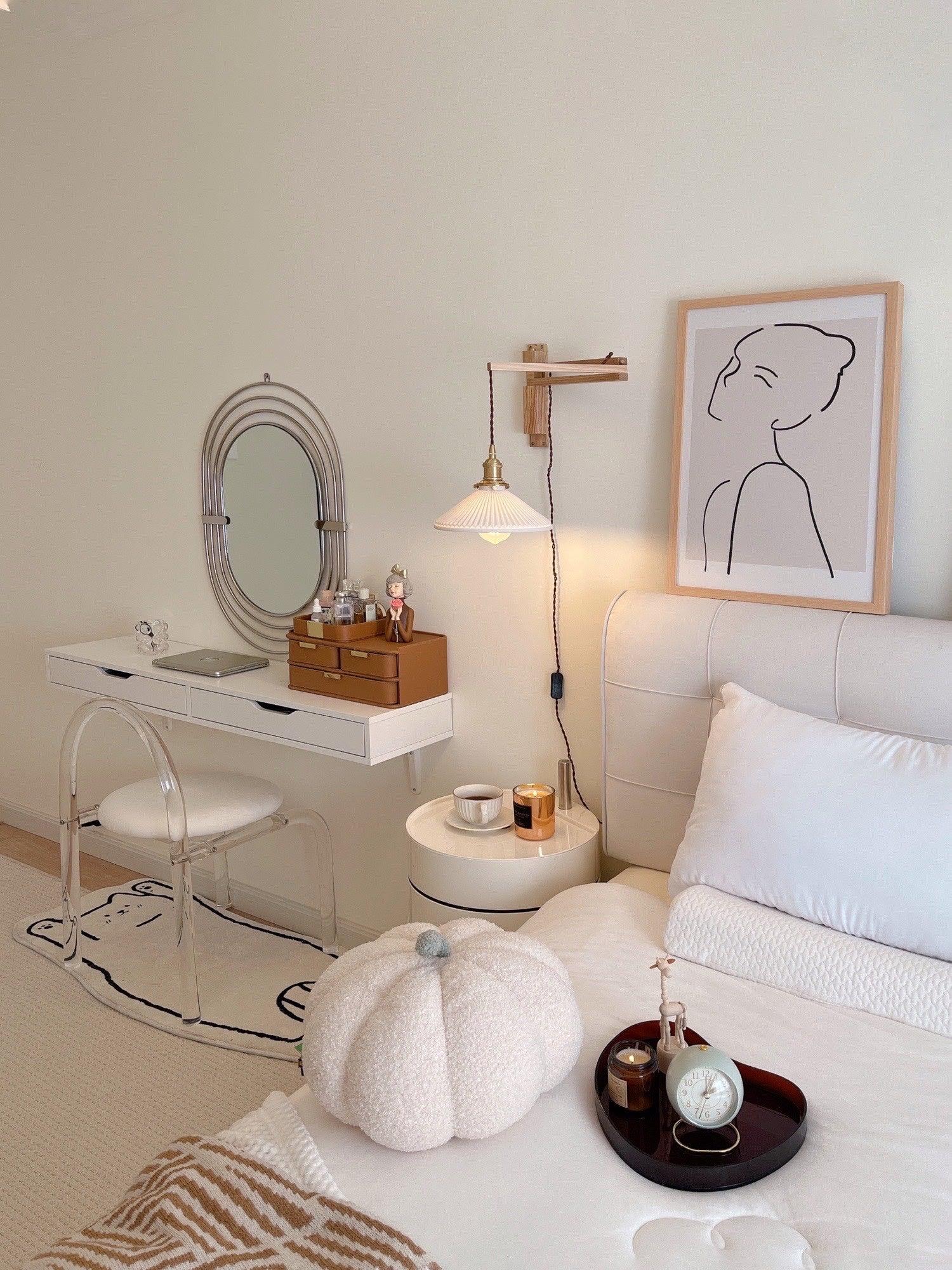 Circular Walnut Nordic Inspired Wall Lamp