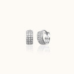 Load image into Gallery viewer, Tomiko Wide CZ Hoop Earrings