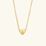 Load image into Gallery viewer, Heart Initial Gold Necklace