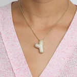 Load image into Gallery viewer, Chunky Bubble Diamond Dazzle Initial Necklaces