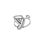 Load image into Gallery viewer, Adjustable Open Band Bubble Letter Initial Ring