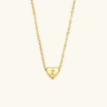 Load image into Gallery viewer, Heart Initial Gold Necklace