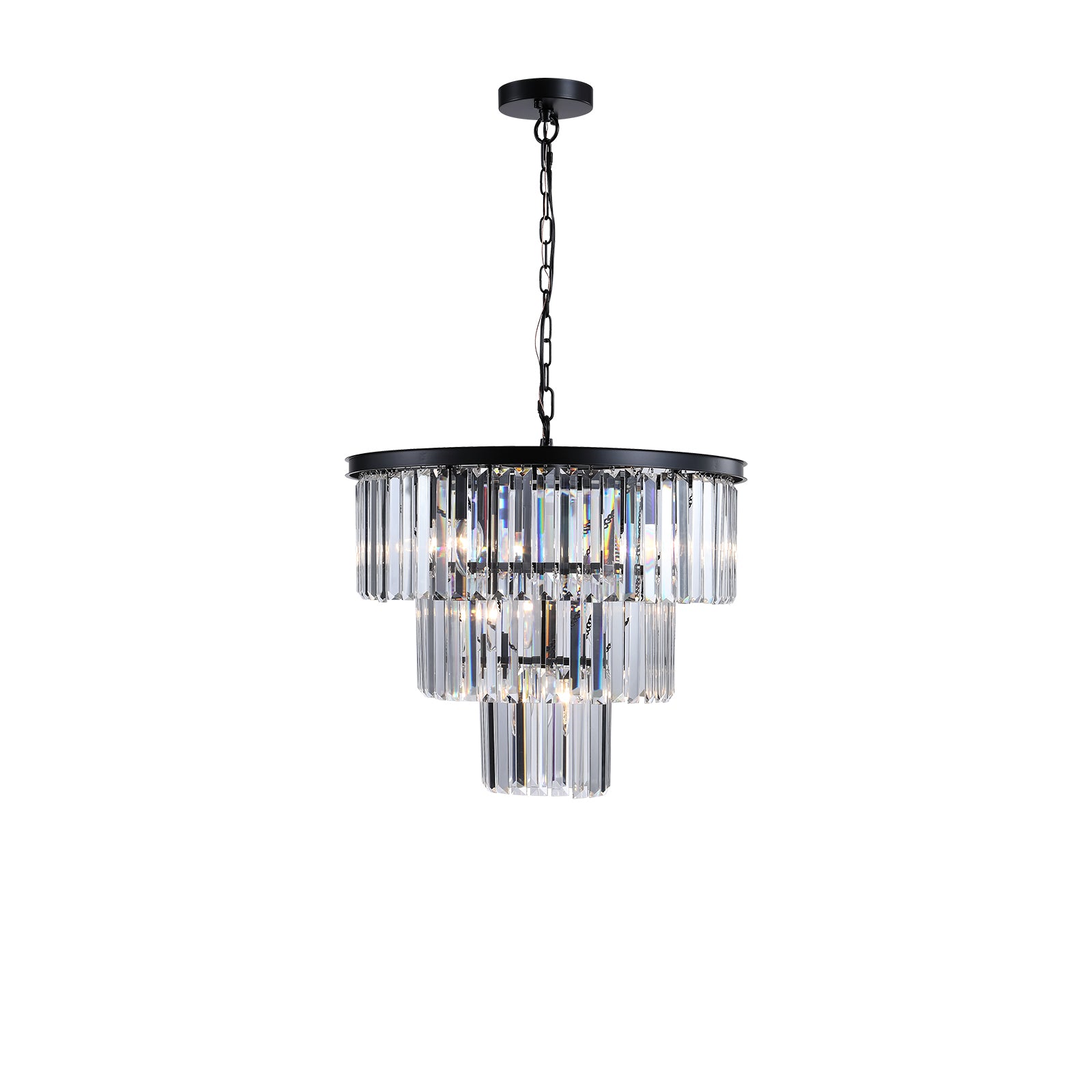 Black Circle Frame Luxury Crystal Chandelier