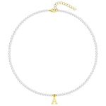 Load image into Gallery viewer, Elegant Gold Accented Pearl Letter Initial Necklace