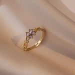 Load image into Gallery viewer, Adjustable Amethyst Violet Floral Ring