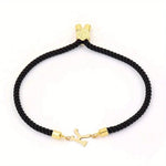 Load image into Gallery viewer, Adjustable Angled Serif Letter Initial Bracelets