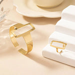 Load image into Gallery viewer, Adjustable Geometric Rectangle Bracelet and Ring Set