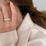 Load image into Gallery viewer, Adjustable Layered Pearl Accented Ring