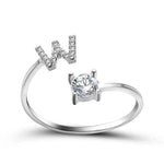 Load image into Gallery viewer, Adjustable Dainty Diamond Letter Initial Ring