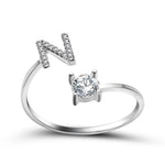 Load image into Gallery viewer, Adjustable Dainty Diamond Letter Initial Ring