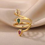 Load image into Gallery viewer, Adjustable Multi Color Water Drop Rings