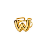Load image into Gallery viewer, Adjustable Open Band Bubble Letter Initial Ring