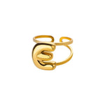 Load image into Gallery viewer, Adjustable Open Band Bubble Letter Initial Ring
