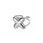Load image into Gallery viewer, Adjustable Open Band Bubble Letter Initial Ring