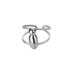 Load image into Gallery viewer, Adjustable Open Band Bubble Letter Initial Ring