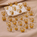 Load image into Gallery viewer, Adjustable Open Band Bubble Letter Initial Ring