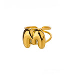 Load image into Gallery viewer, Adjustable Open Band Bubble Letter Initial Ring