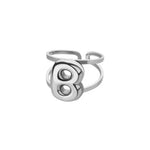 Load image into Gallery viewer, Adjustable Open Band Bubble Letter Initial Ring