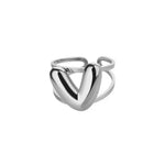 Load image into Gallery viewer, Adjustable Open Band Bubble Letter Initial Ring