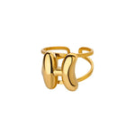 Load image into Gallery viewer, Adjustable Open Band Bubble Letter Initial Ring