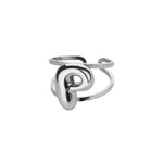 Load image into Gallery viewer, Adjustable Open Band Bubble Letter Initial Ring