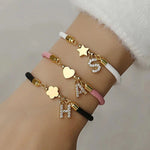 Load image into Gallery viewer, Adjustable Shape Letter Initial Bracelets