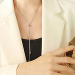 Load image into Gallery viewer, Adjustable Snake Chain Lariat Necklace