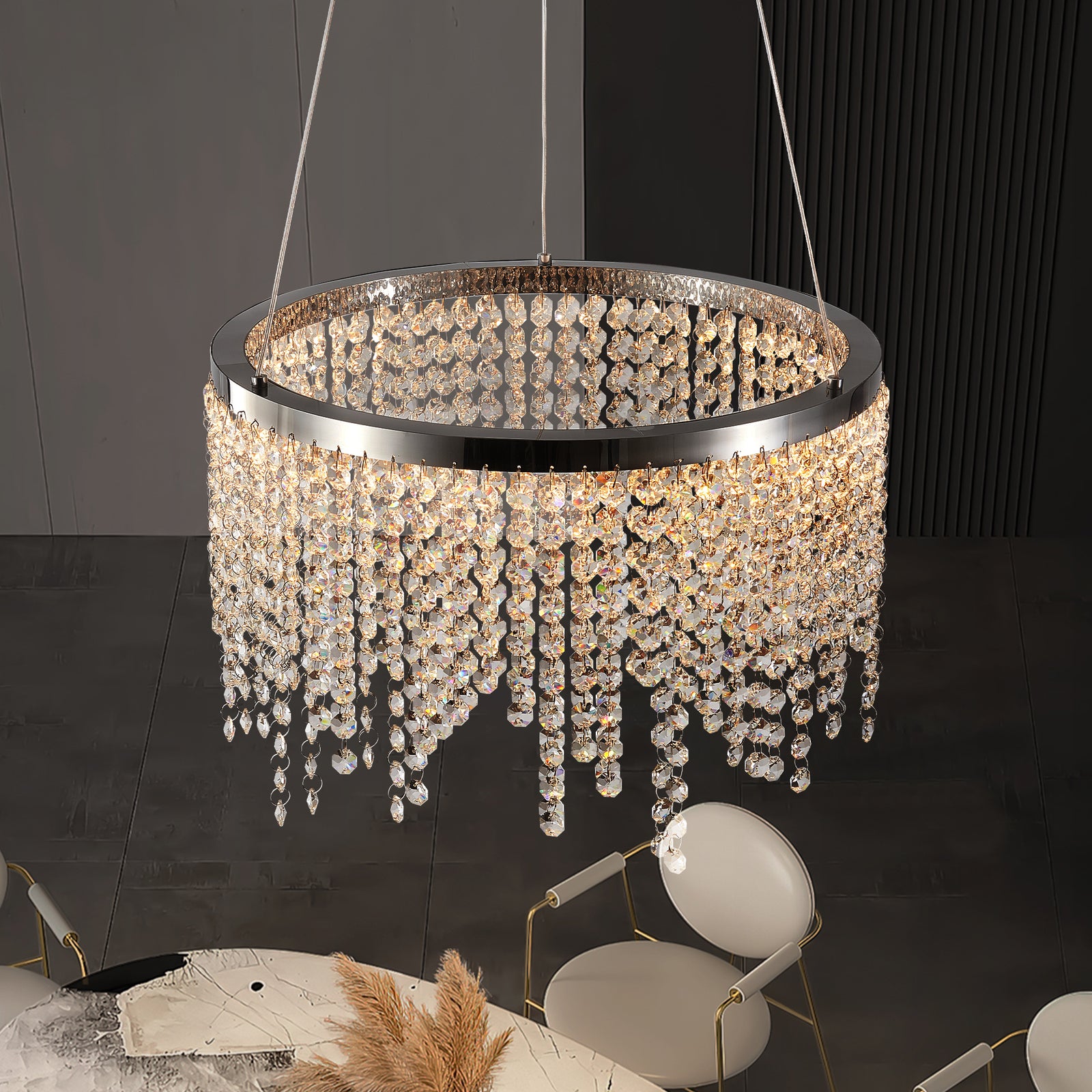 AESTIN'S DECOR Ceiling Light 15.7-Inch Luxury Modern Crystal Pendant Light Chandelier