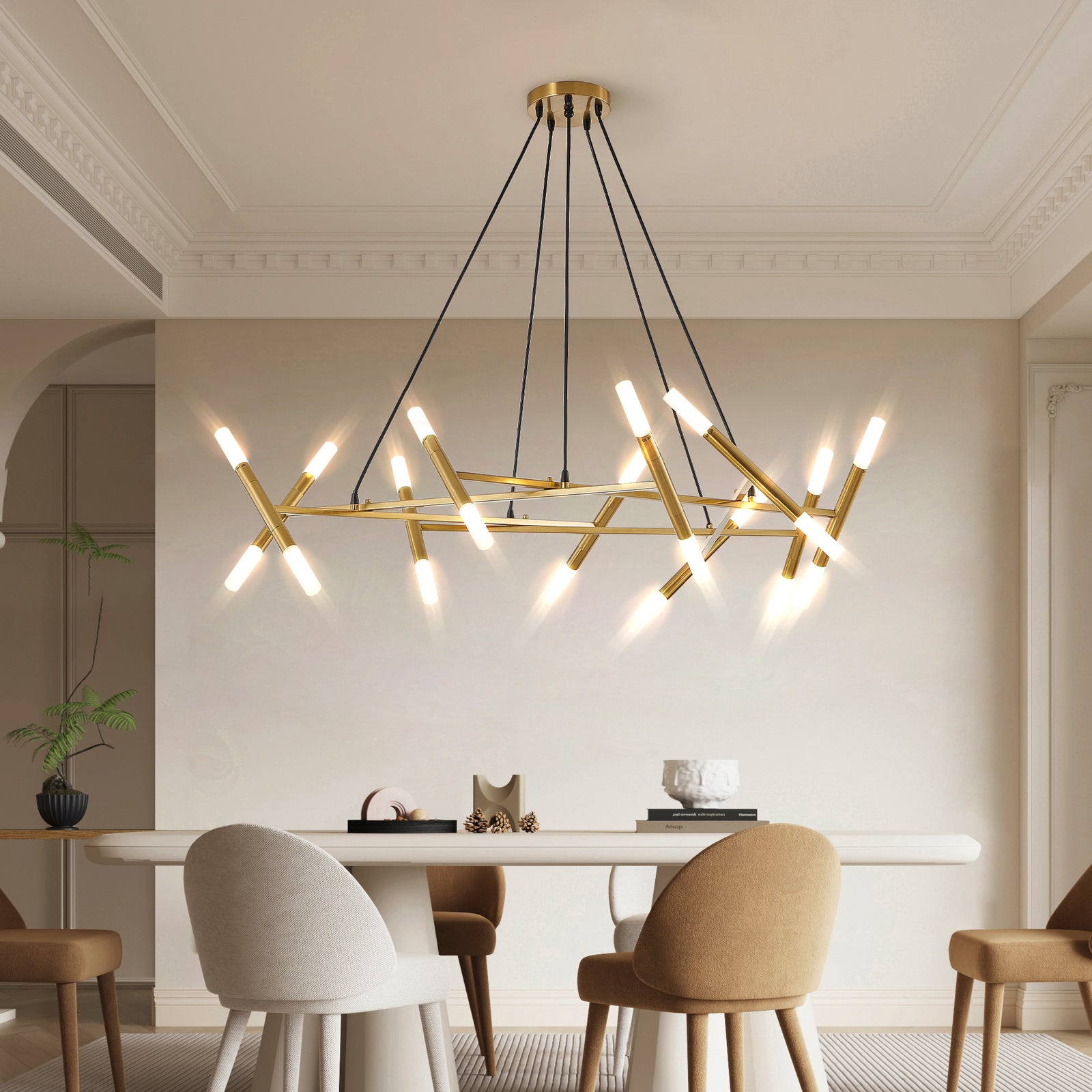 AESTIN'S DECOR Ceiling Light Golden Modern Chandelier Light Fixture