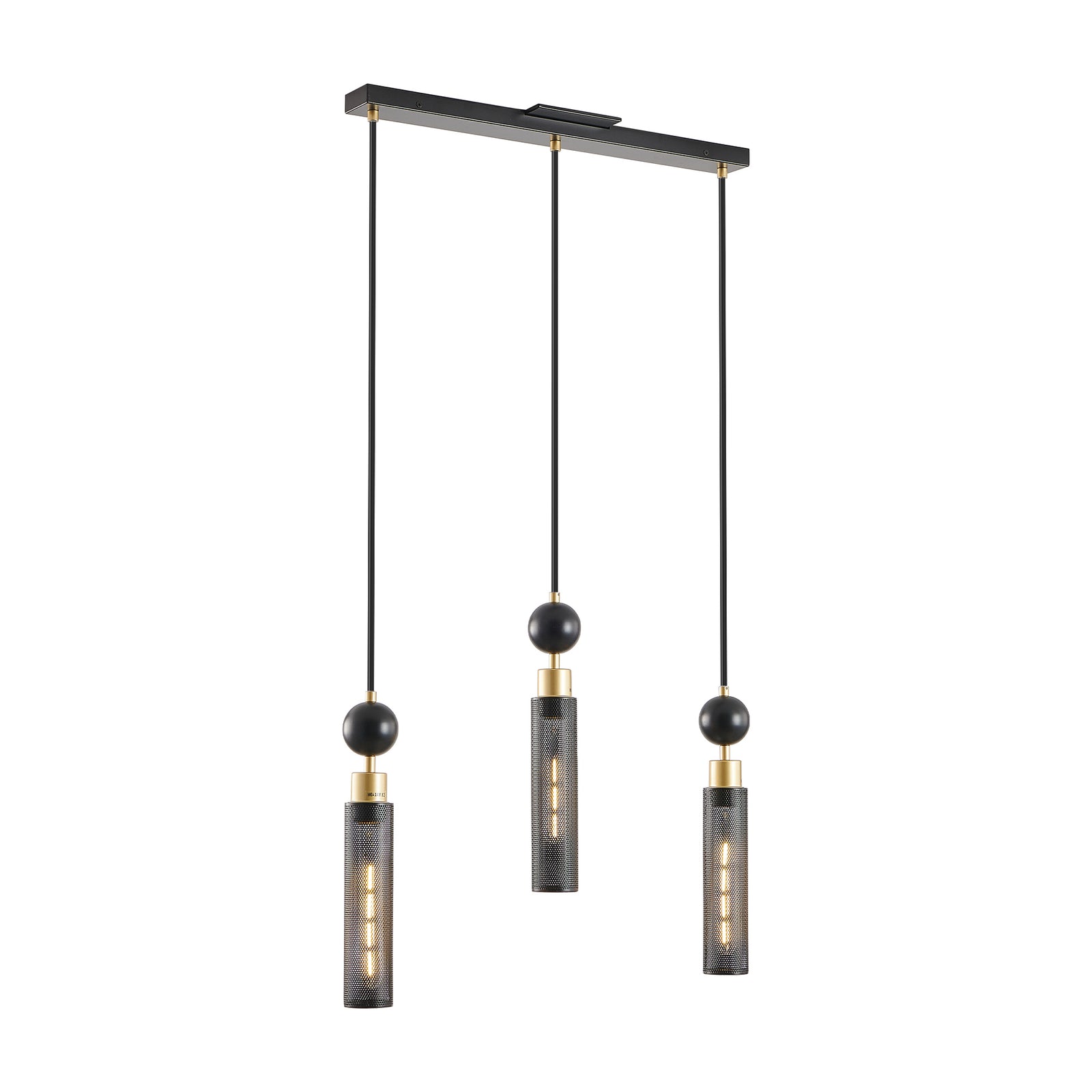 AESTIN'S DECOR Ceiling Light Modern Black & Gold Adjustable 3-Light Pendant Chandelier