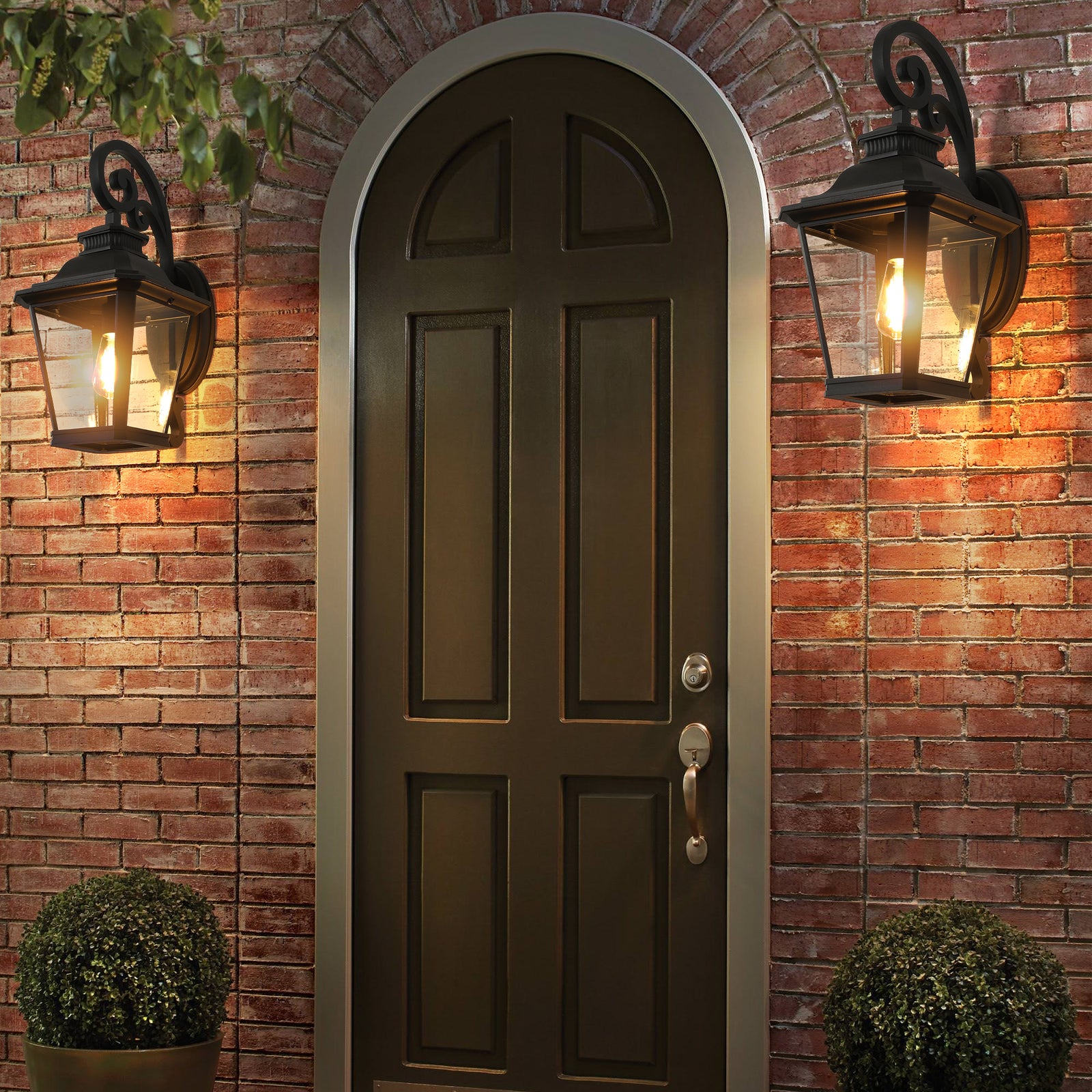 AESTIN'S DECOR Outdoor Light 2-Pack of Mid Century Outdoor Wall Lanterns