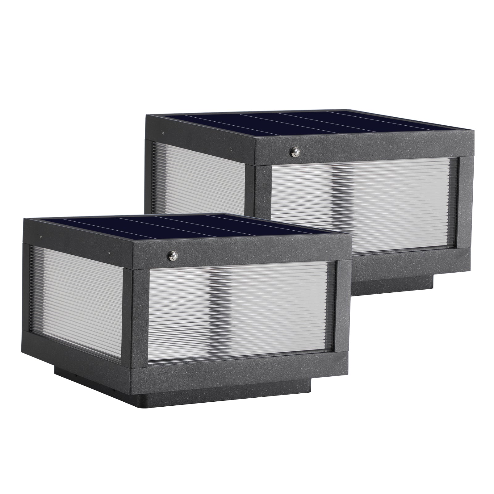 AESTIN'S DECOR Outdoor Light Pair of Solar Wall Lamps With Dimmable LED