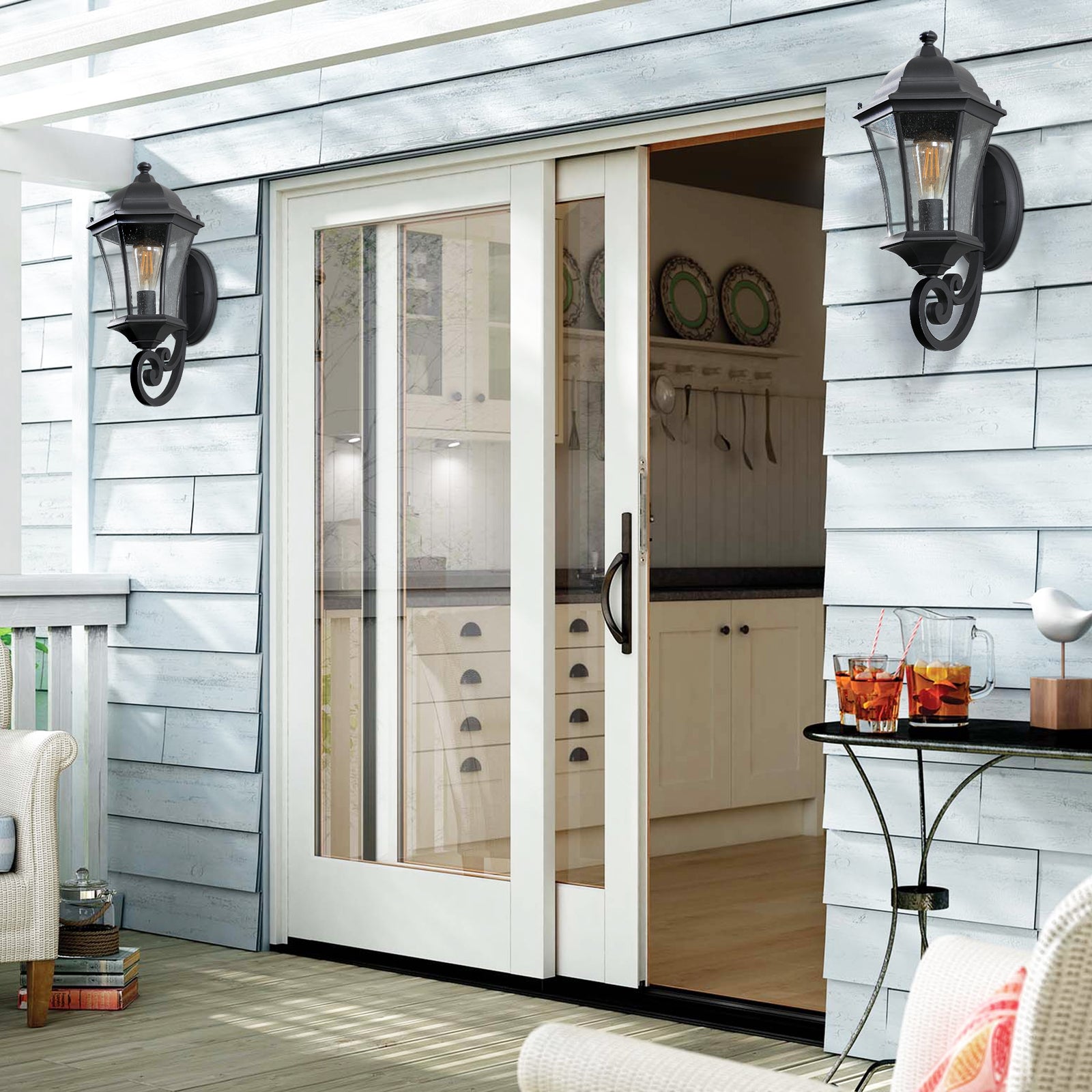 AESTIN'S DECOR Outdoor Light Waterproof Glass Traditional Outdoor Wall Light Fixture