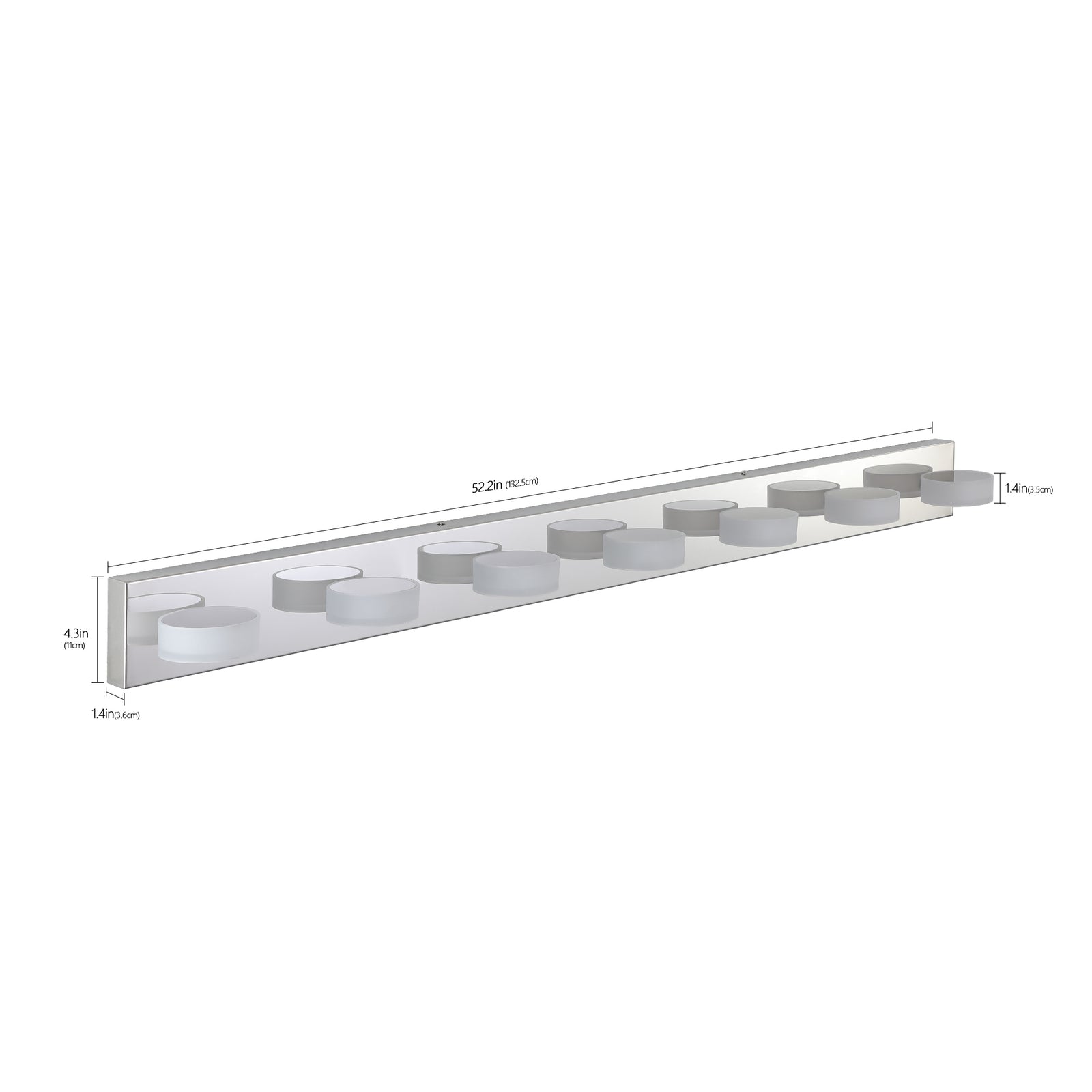 AESTIN'S DECOR Vanity Light Chrome Finish 7-Light LED Vanity Light Fixture