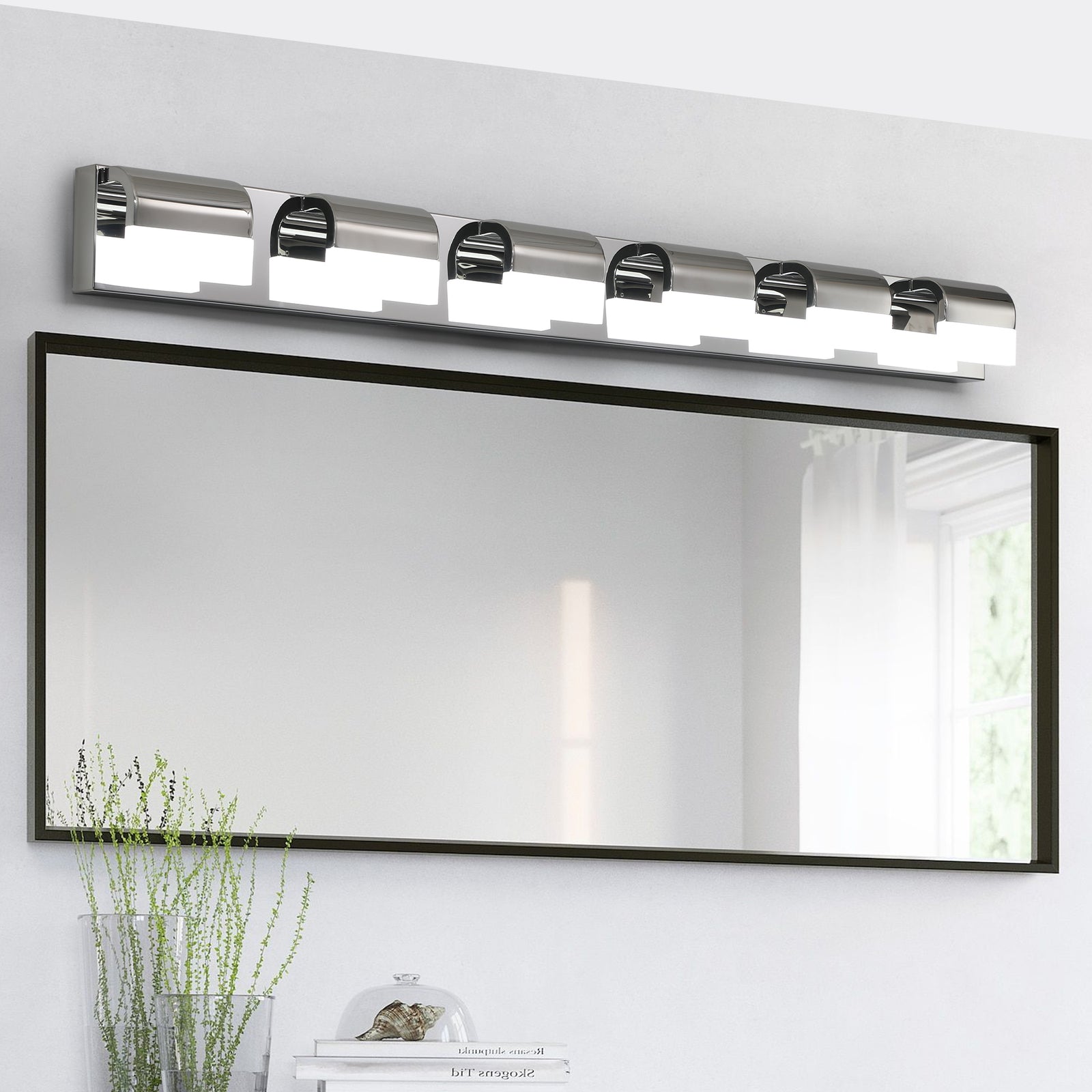 AESTIN'S DECOR Vanity Light Modern Chrome 6-Light LED Vanity Lighting Fixture