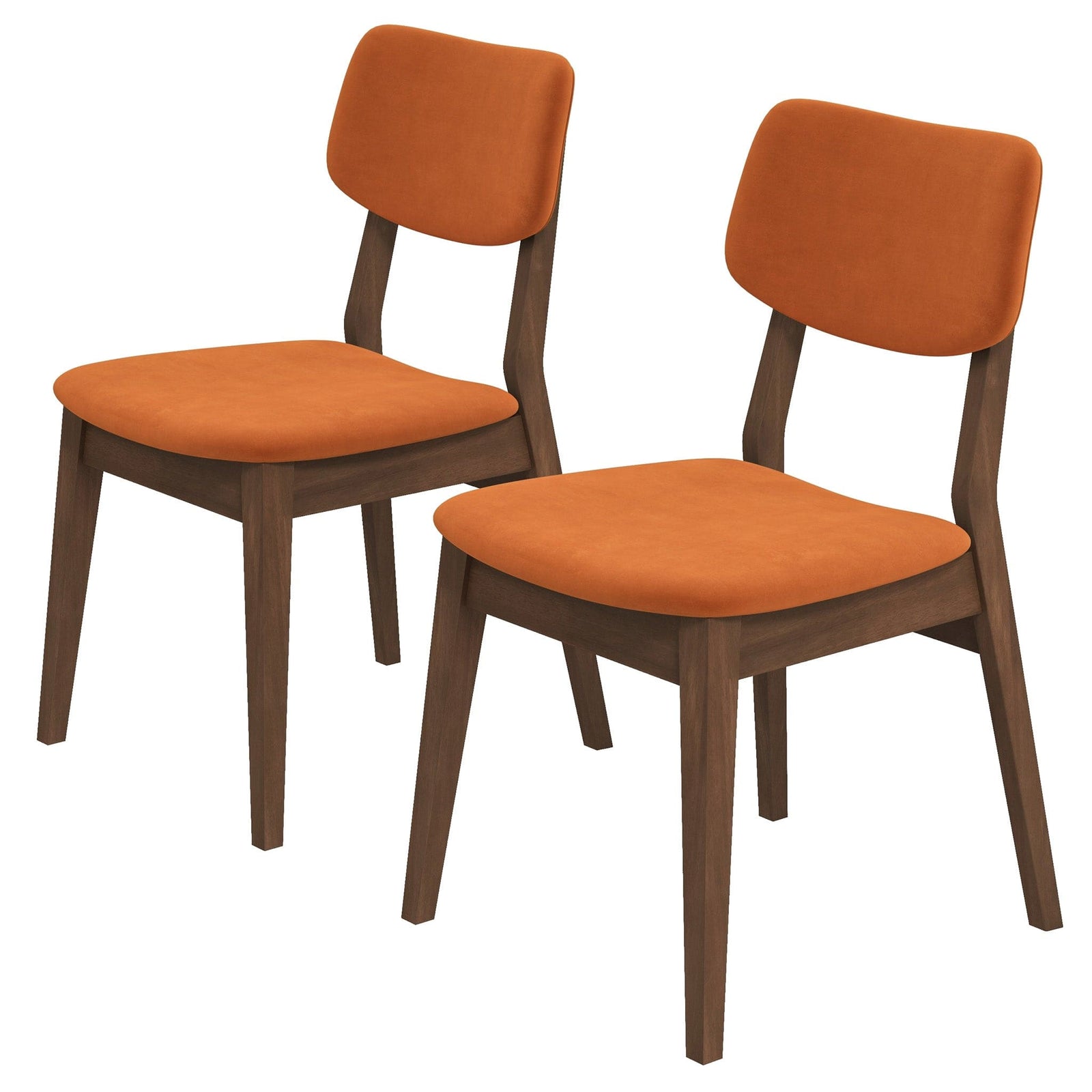 Ashcroft Imports Burnt Orange Velvet Solid Back Side Chair (Set Of 2)