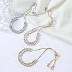 Load image into Gallery viewer, Baguette Crystal Adjustable Tennis Bracelets