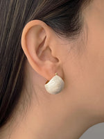 Load image into Gallery viewer, Cream Icing Glazed Donut Ball Hoop Earrings