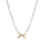 Load image into Gallery viewer, Beaded Pearl Bow Necklace