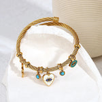Load image into Gallery viewer, Boho Evil Eye Rope Bangle Bracelet