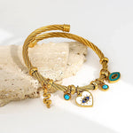 Load image into Gallery viewer, Boho Evil Eye Rope Bangle Bracelet