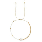 Load image into Gallery viewer, Boho White & Gold Beaded Letter Initial Beaded Bracelets