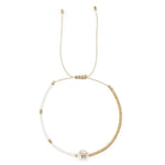 Load image into Gallery viewer, Boho White & Gold Beaded Letter Initial Beaded Bracelets