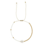 Load image into Gallery viewer, Boho White & Gold Beaded Letter Initial Beaded Bracelets