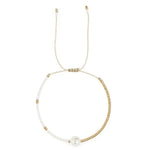 Load image into Gallery viewer, Boho White & Gold Beaded Letter Initial Beaded Bracelets