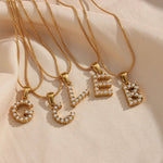 Load image into Gallery viewer, Bold Pearl Letter Initial Necklace