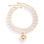 Load image into Gallery viewer, Bold Statement Pearl Layered Heart Necklace