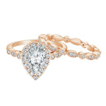 Load image into Gallery viewer, 2pc S925 Pear Cut Ring Set