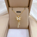 Load image into Gallery viewer, Charming Butterfly Diamond Dazzle Necklace