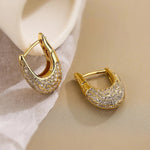 Load image into Gallery viewer, Chunky Glittering Diamond Hoop Earrings